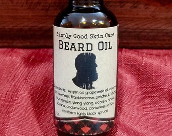 Beard Oil- all-natural and conditioning, with argan, grapeseed and essential oils, 1 oz