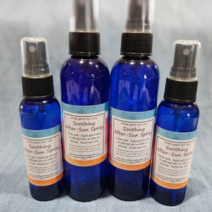 Soothing After-Sun Spray- natural sunburn relief with coconut oil, witch hazel, aloe and essential oils