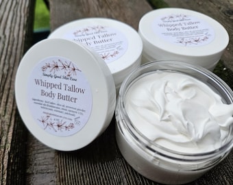 Whipped Tallow Body Butter- Natural, deep hydration for dry skin- 4 oz