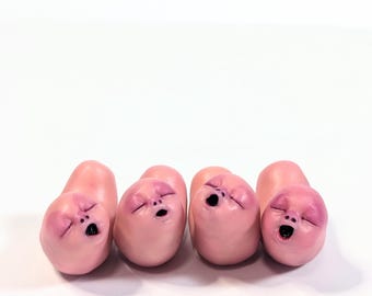 Polymer Clay Baby Nugget Figurine - Creepy Cute Sculpture