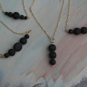Diffuser Necklace Minimalist Gold, Essential Oil Diffuser Necklace Gold Chain, Aromatherapy Necklace, Natural Lava Bead Necklace, Diffuser