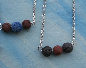 Colored Lava Bead Essential Oil Diffuser Necklace
