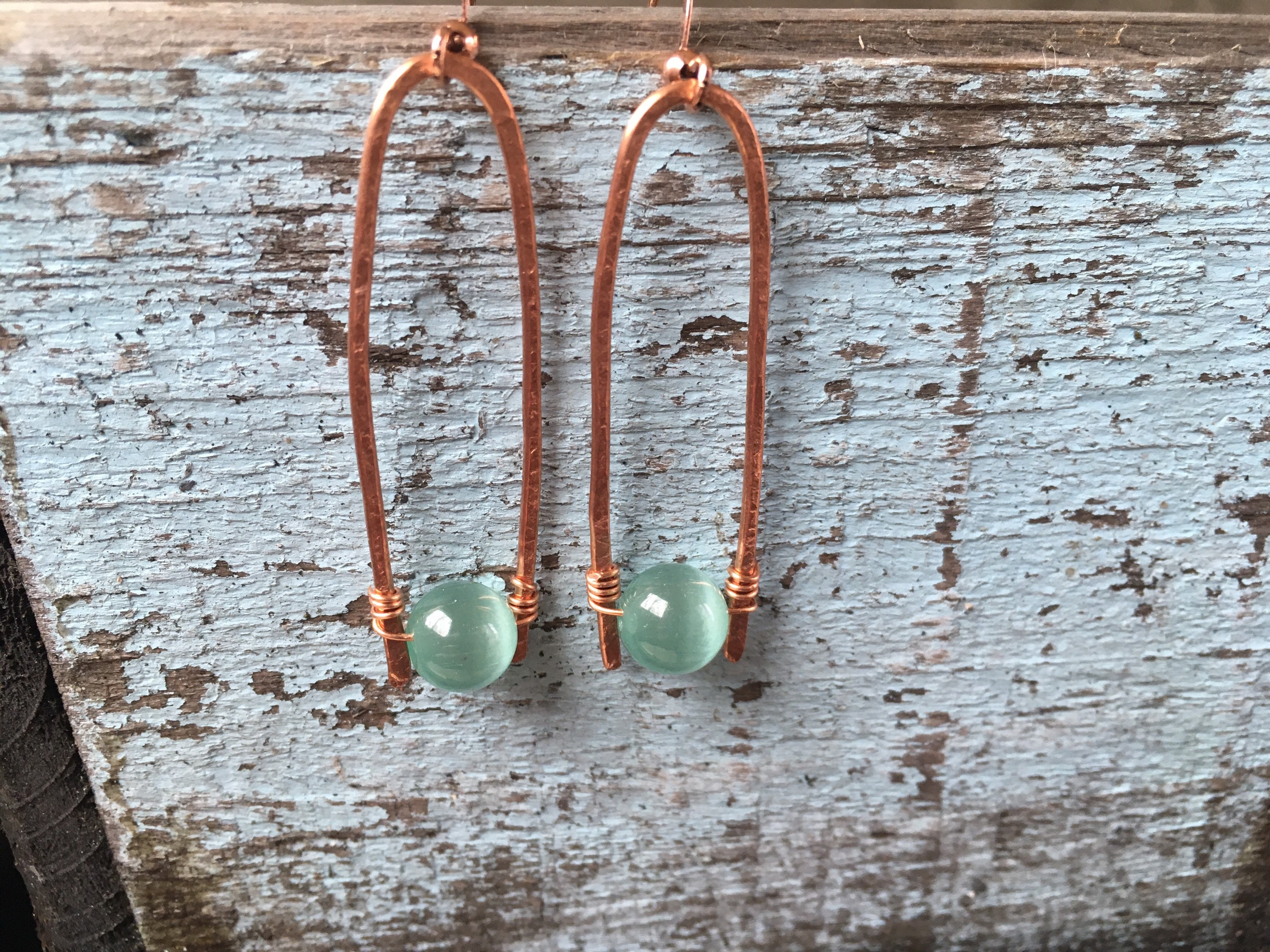 Hammered Copper Earrings Teardrop Dangle Handmade Copper | Etsy