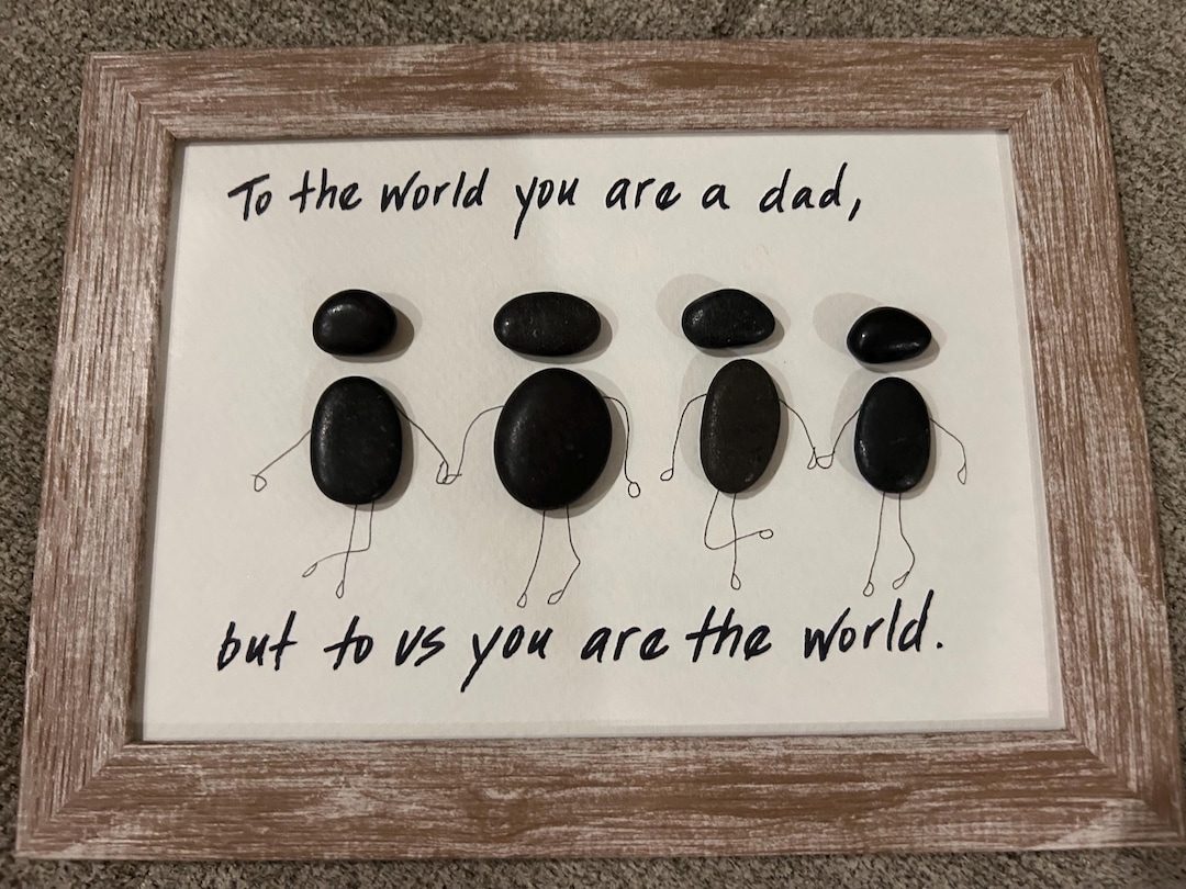 Hand-painted Rock Pebble Family Art: Personalized Watercolor Gift for ...