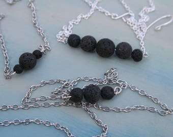 Lava Bead Essential Oil Diffuser Necklace, Aromatherapy Chain