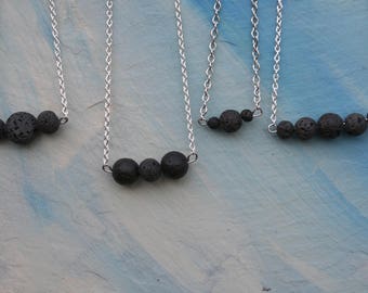 Essential Oil Diffuser Necklace, Aromatherapy Necklace, Natural Lava Bead Necklace, Diffuser Chain, Lava Stone Necklace, Minimalist