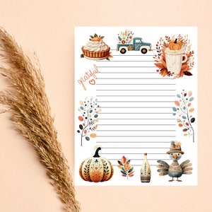 Thanksgiving Printable Stationery - Journal Paper - Lined and Unlined ...