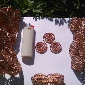 Tetrahedron Pyramid With Infinity Twisted Triskelion Copper Coils (Different sizes) Energetic Art