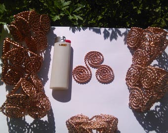 Tetrahedron Pyramid With Infinity Twisted Triskelion Copper Coils (Different sizes) Energetic Art