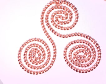 Set of 9 - Handmade Infinity Twisted Triskelion Copper Coils - Resonance With The Earth Core - Protect Yourself With This Coil