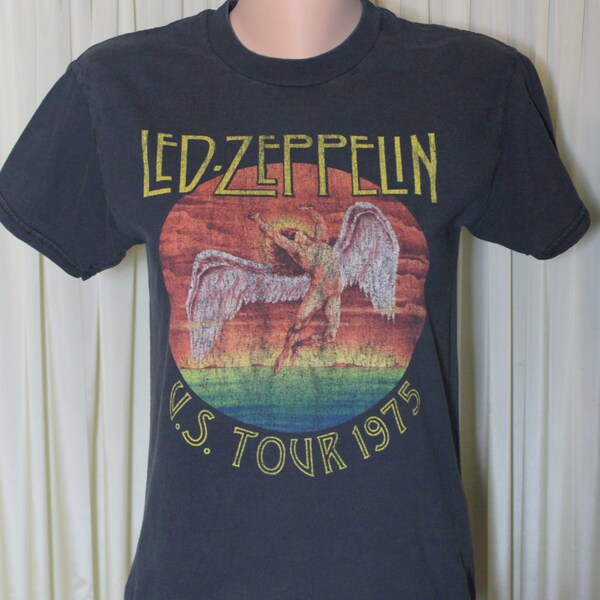 Vintage Led Zeppelin U. S. Tour 1975 Women's T-Shirt (1990 reproductie)