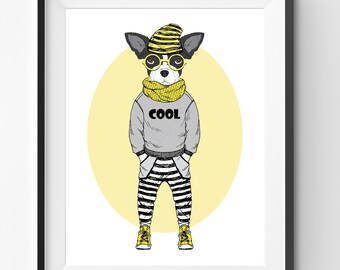 Male Goat Animal Print Animals in Clothes Goat Digital Print Fashion Animal Living Room Decor Digital Download Modern Kids Art