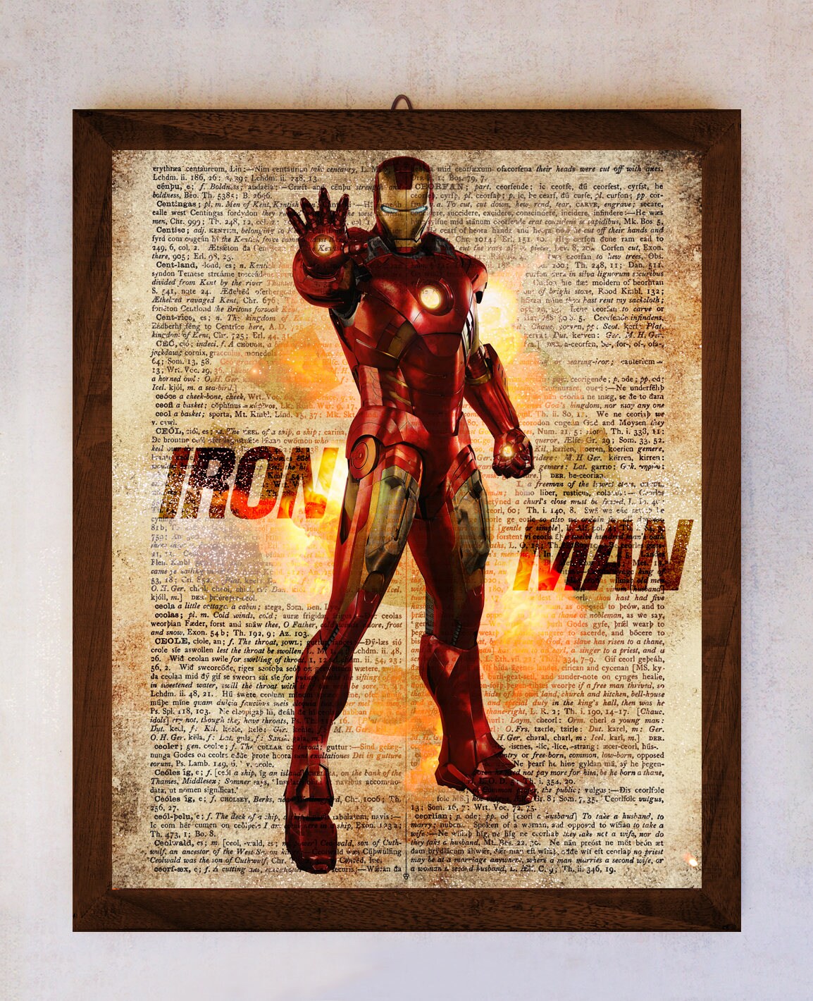 iron man art print iron man poster book art print dictionary page print marvel art avengers art print ironman poster superhero art