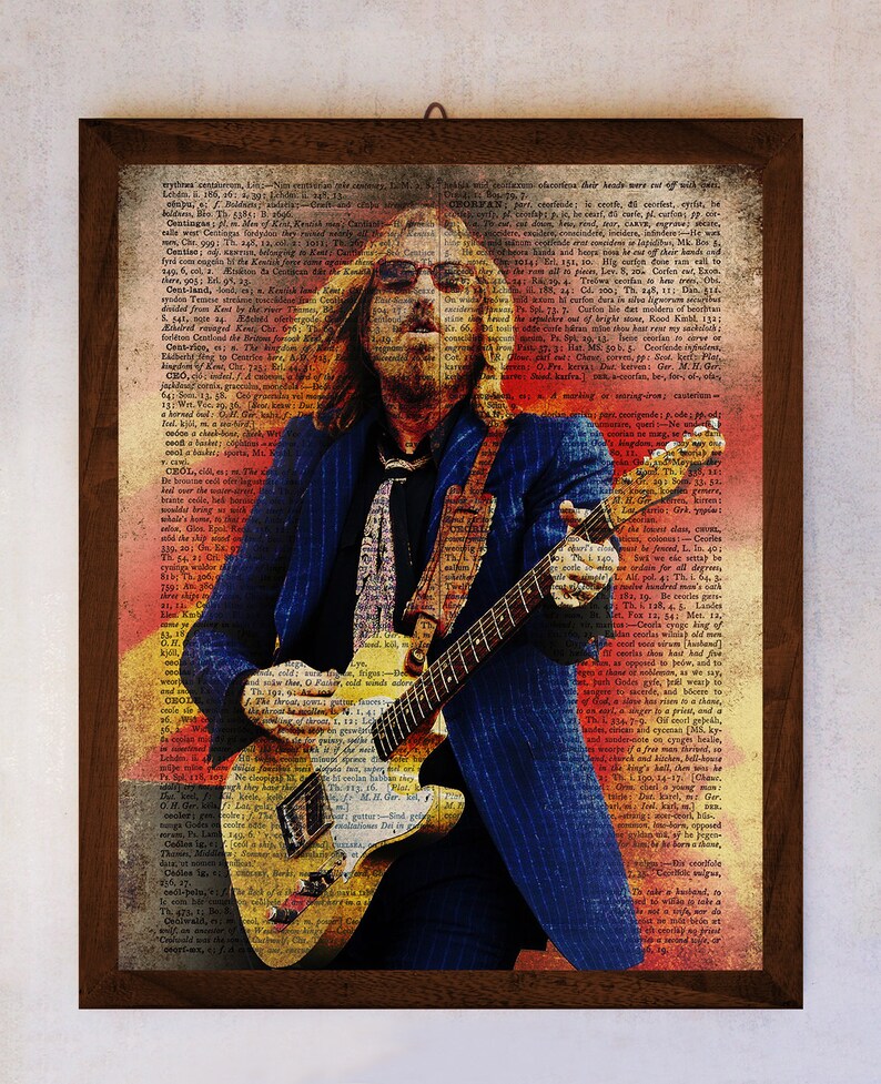 Tom Petty poster Tom Petty wall art Vintage dictionary Etsy