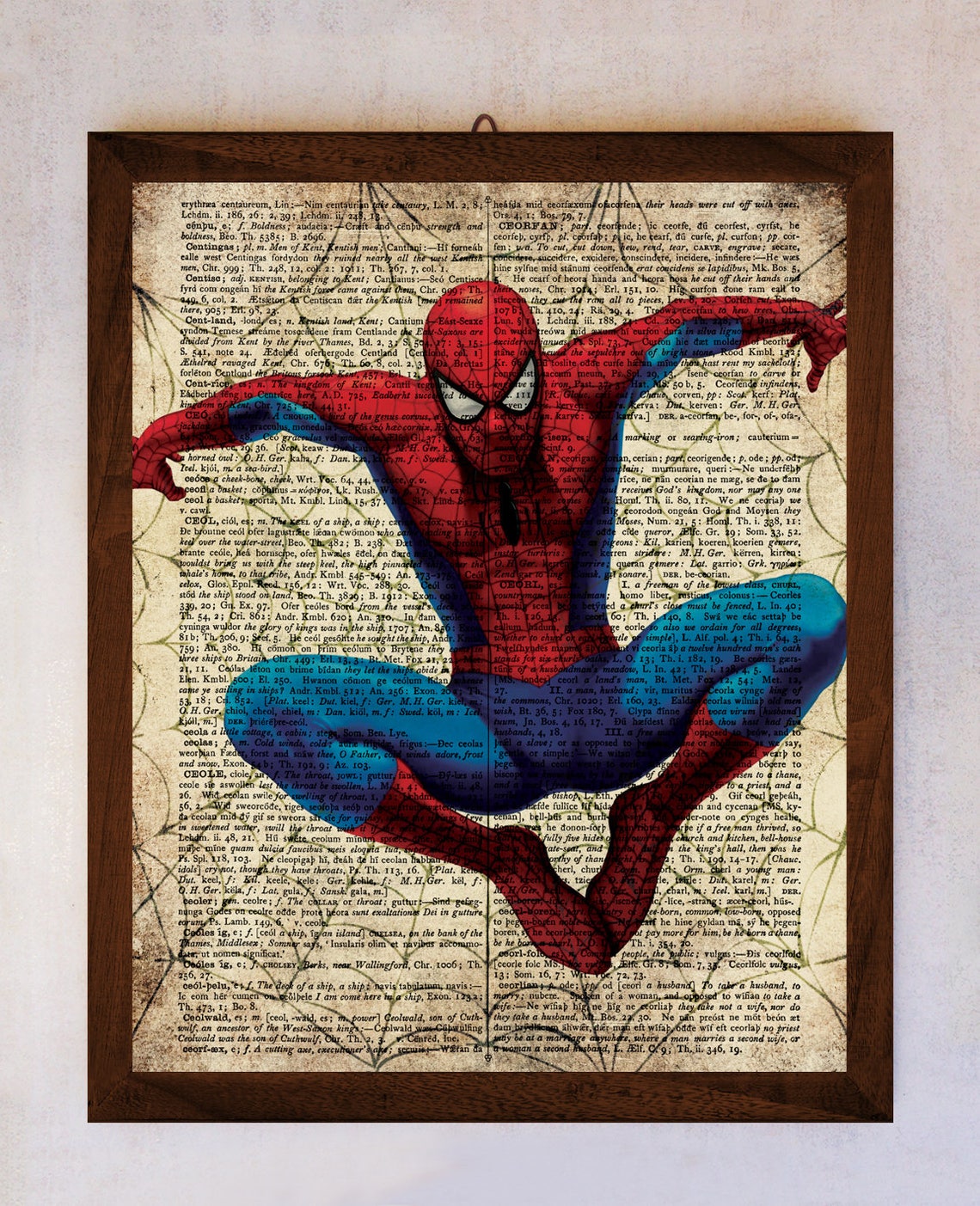 Spiderman Art Printable Spiderman Wall Art Book Page Print Etsy