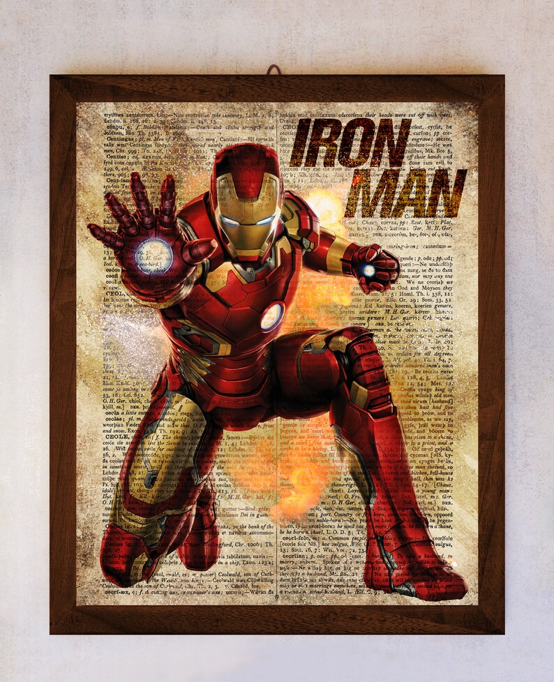 Iron Man Art Print Iron Man Poster Book Art Print | Etsy