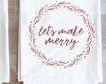 クリスマス用小麦粉袋タオル - クリスマスホステスギフト - クリスマスタオル - クリスマスデコレーション - お母さんへのクリスマスギフト - クリスマスキッチンデコレーション