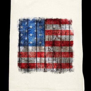 Red White Blue Kitchen Towel: Patriotic Flour Sack Style, Soft Breathable Cotton (30x30 Inches, Pre-Shrunk, USA Made) image 2