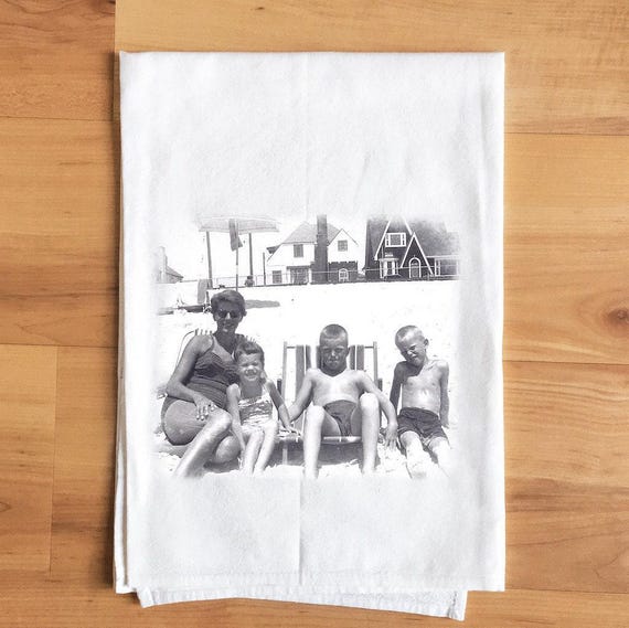 Custom Photo Tea Towel: Personalized Gift and Classic Flour Sack Towel Family Keepsake