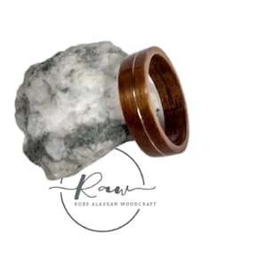 Hawaiian Koa and Silver bent wood ring