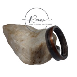 Gray Oak and Koa Bent Wood Ring