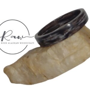 Gray Striped Ebony Bentwood Ring