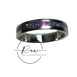 Titanium and Purple Opal Ring