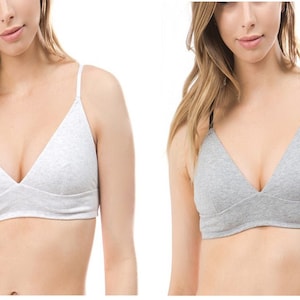 Cotton Jersey Triangle Pullover Bralette - Women's Cotton Bra