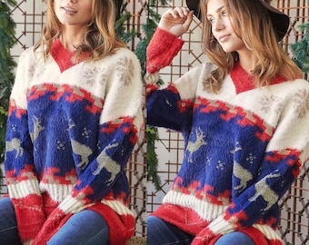Soft Christmas Oversized Sweater Size Small to XLarge