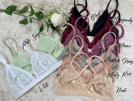Sexy Floral Lace Triangle Bralette Floral Sheer Scalloped Lingerie Top Bras  for Women -  Denmark