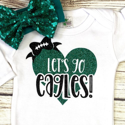 Newest Eagles Fan Football Bodysuit Outfit for Baby Girl Etsy
