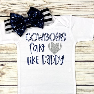 Cowboys Fan Like Daddy Football Bodysuit Outfit For Baby Girl