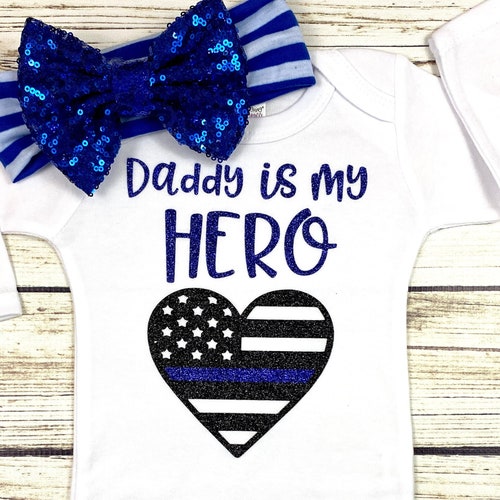 Daddy is My Hero Baby Girl Police Daddy Bodysuit Outfit Etsy