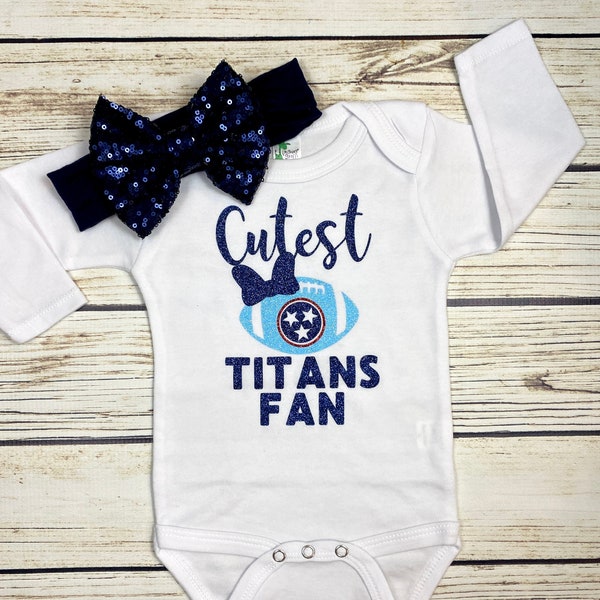 Cutest Titans Fan Football Bodysuit Outfit For Baby Girl