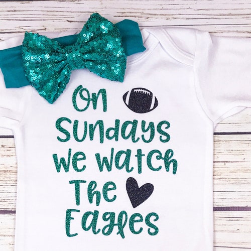 Newest Eagles Fan Football Bodysuit Outfit for Baby Girl Etsy