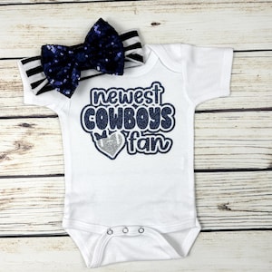Newest Cowboys Fan Football Bodysuit Outfit For Baby Girl New Design