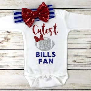 Cutest Bills Fan Football Bodysuit Outfit For Baby Girl