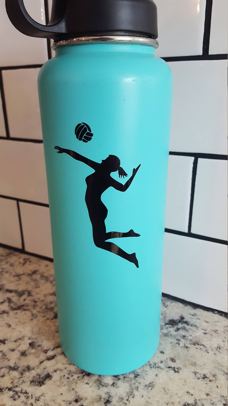 Volleyball Player Decal for Flask Water Bottle Car Decal Lap Etsy