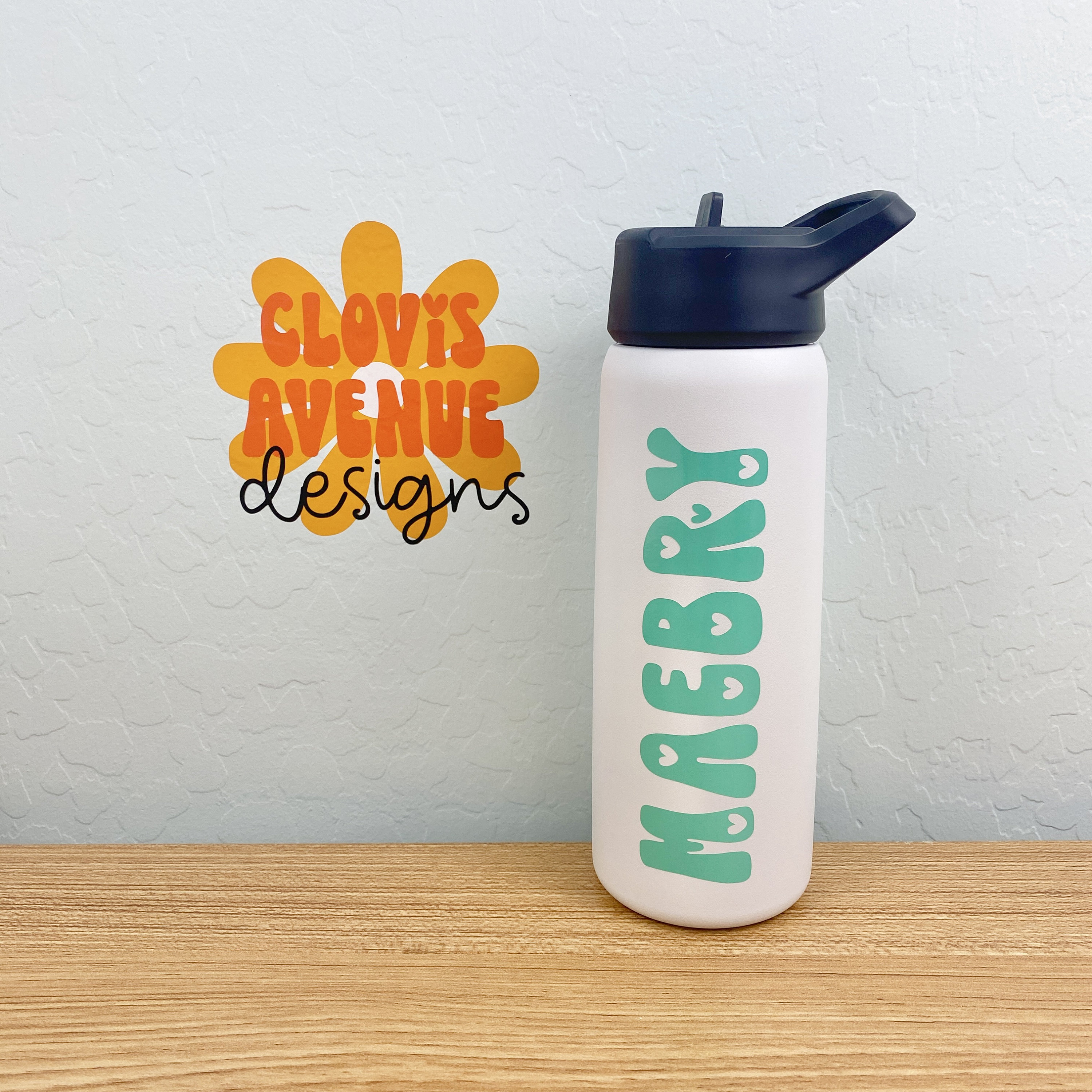 Groovy Hearts Vinyl Name Decal
