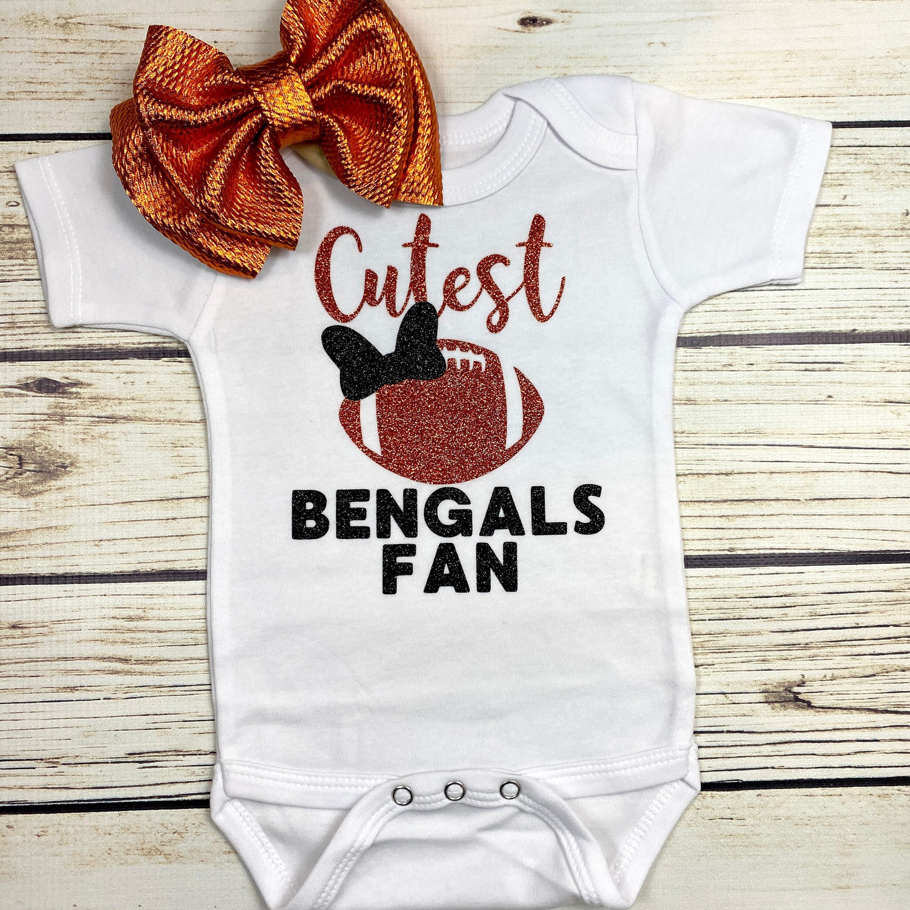 Cutest Bengals Fan Football Bodysuit Outfit for Baby Girl