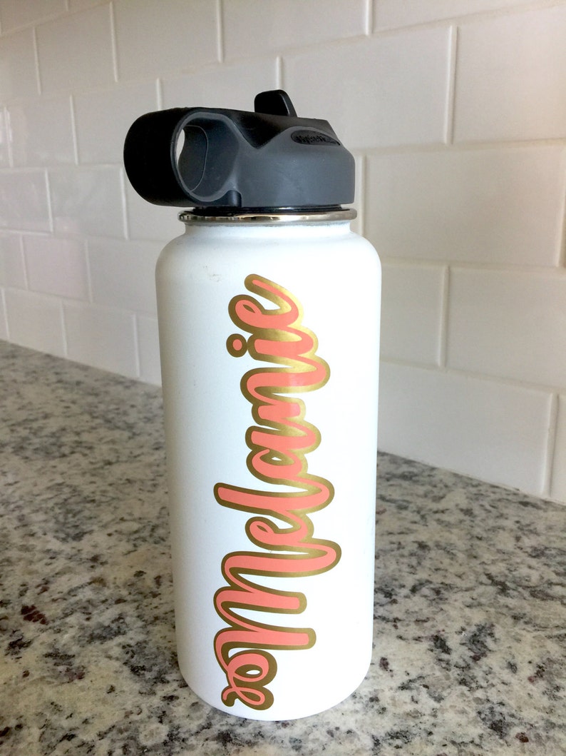 Layered Vinyl Custom Name Decal for Flask Water Bottle Car Etsy