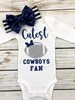 Cutest Cowboys Fan Football Bodysuit Outfit For Baby Girl 