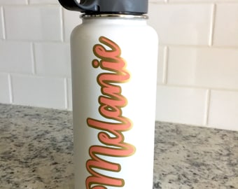 Layered Vinyl Custom Name Decal For Flask Water Bottle, Car Decal, Lap Top Decal