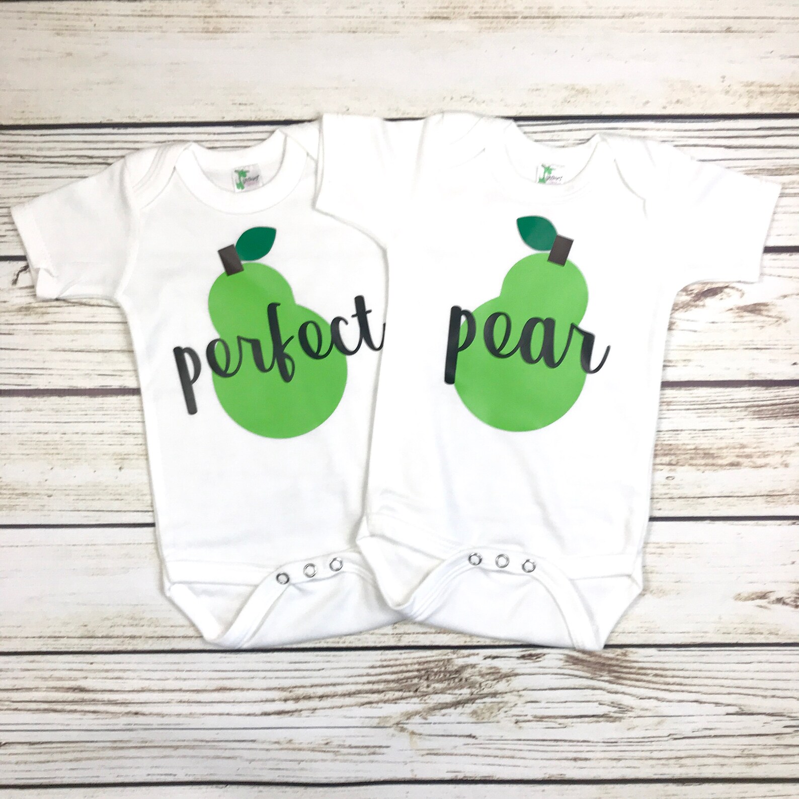 Perfect Pear Twin Girl Bodysuit Outfits Etsy
