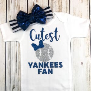 Cutest Yankees Fan Baseball Outfit For Baby Girl