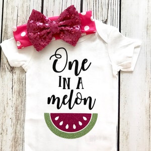 One In A Melon Pink First Birthday Outfit For Baby Girl