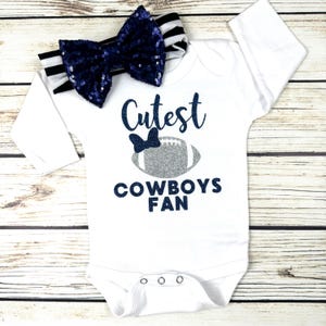 Cutest Cowboys Fan Football Bodysuit Outfit For Baby Girl
