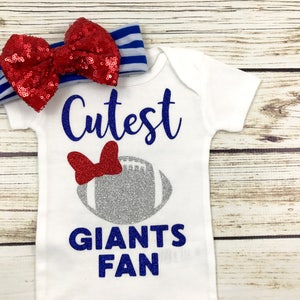 Cutest Giants Fan Football Bodysuit Outfit For Baby Girl