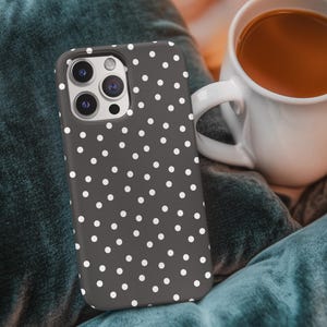 Polka Dot iPhone Case: Minimalist Black & White Protective Cover