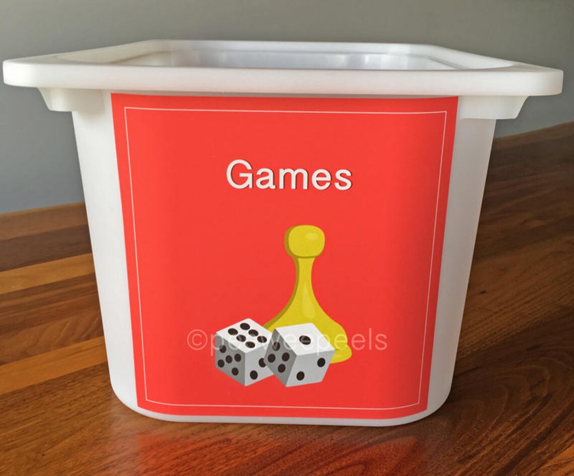 Game Storage Board Game Storage Toy Bin Labels Adhesive Etsy